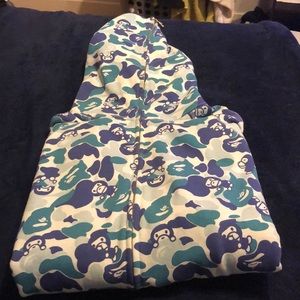 OG authentic baby Milo/bape camo blue hoodie RARE